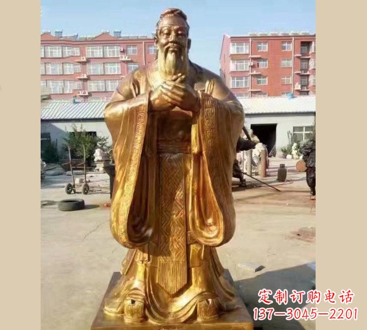 鹤壁铜雕校园孔子