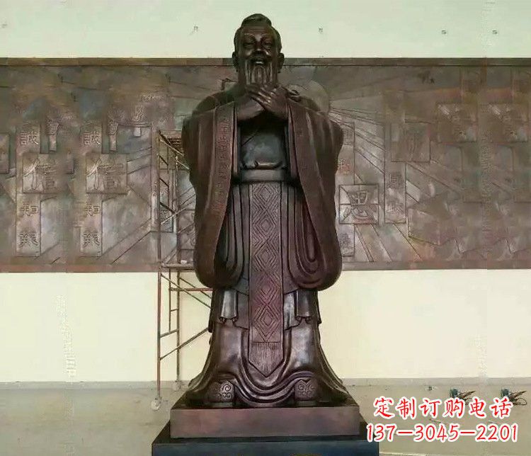 鹤壁铜雕校园孔子文化雕塑摆件 (2)