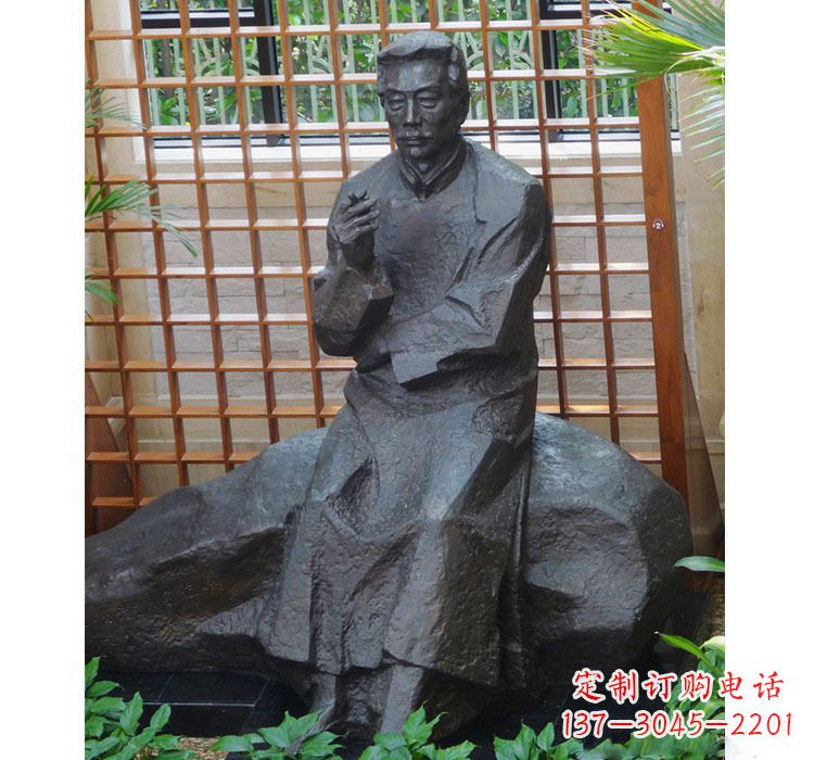 鹤壁铜雕校园名人鲁迅