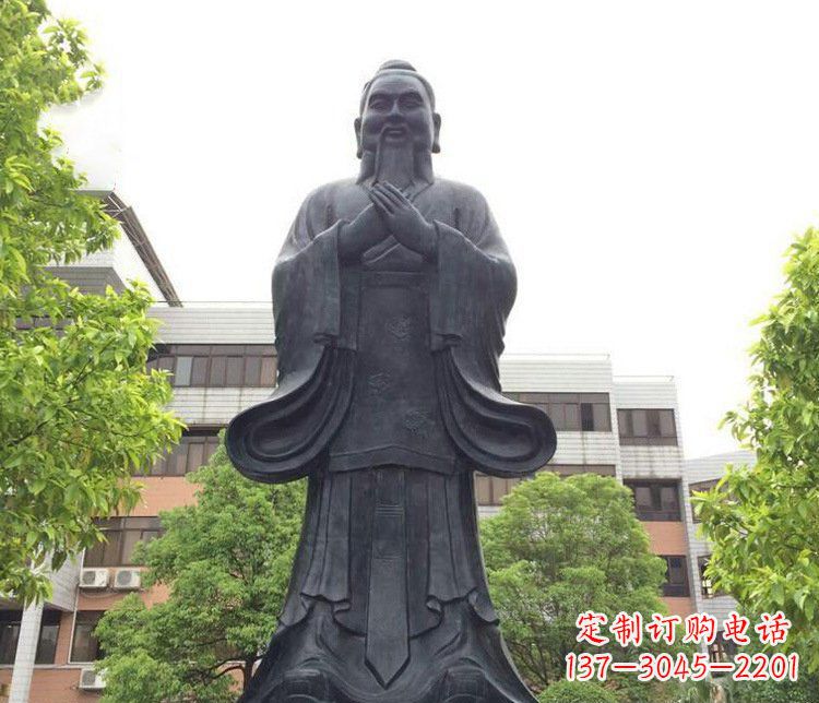 鹤壁铜雕学校孔子圣人雕塑摆件