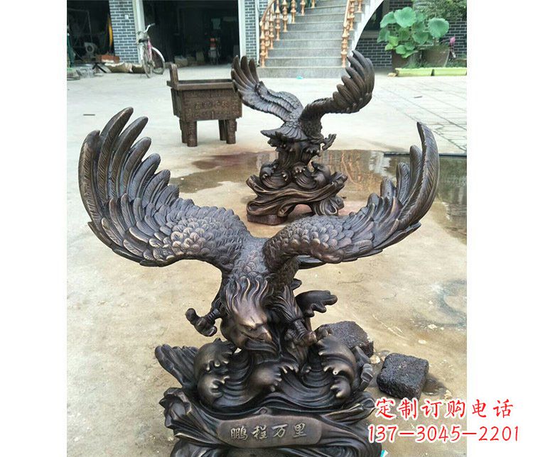 鹤壁铜雕园林飞鹰动物雕塑