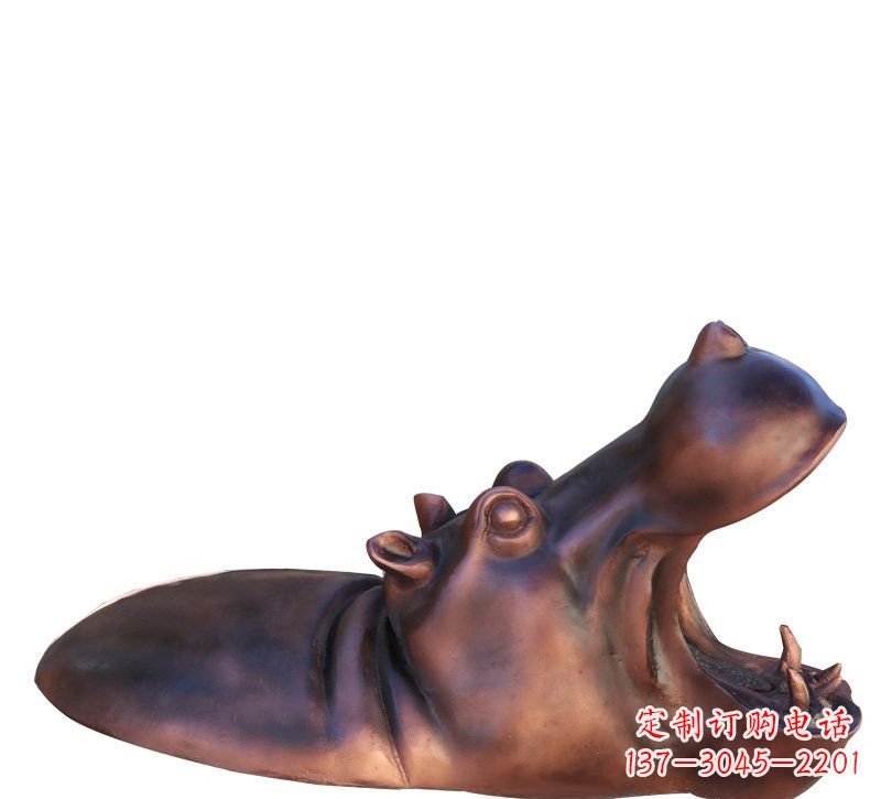 鹤壁铜雕张嘴河马