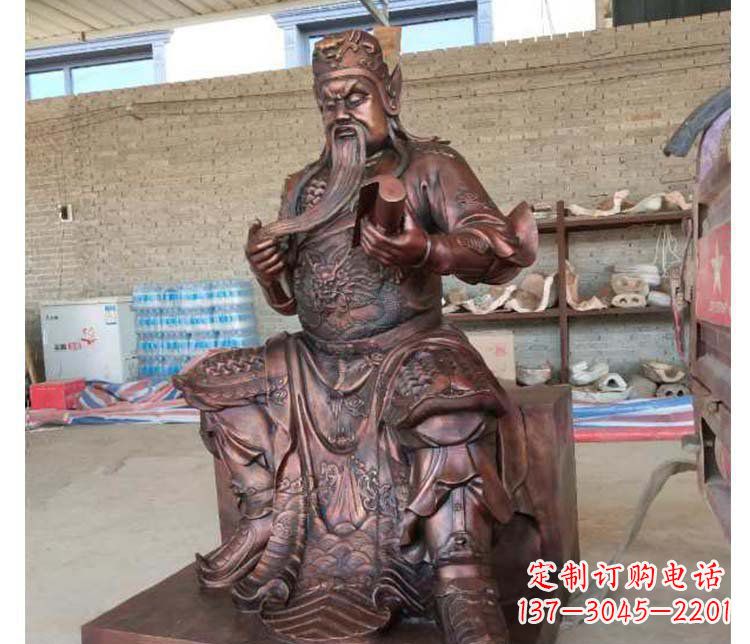 鹤壁铜雕镇宅关公寺庙神像雕塑摆件 (3)