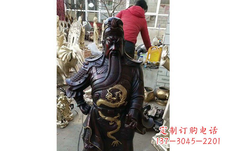 鹤壁铜雕镇宅关公寺庙神像雕塑摆件 (4)