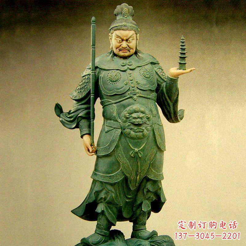 鹤壁托塔天王彩绘雕塑