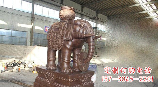 鹤壁驮宝大象铜雕