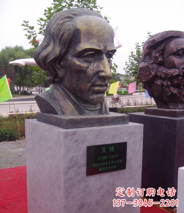 鹤壁瓦特胸像名人铜雕 (2)