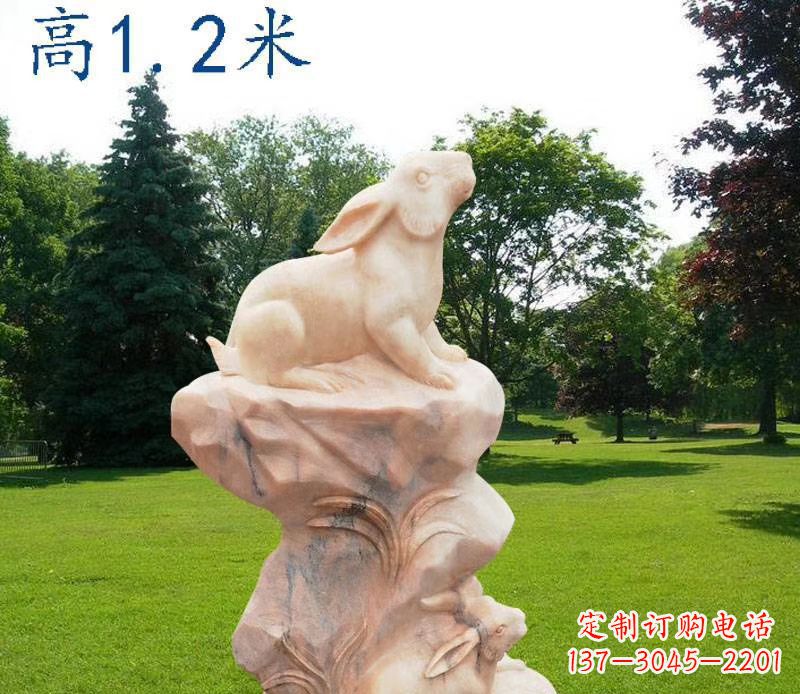鹤壁晚霞红12生肖动物石雕