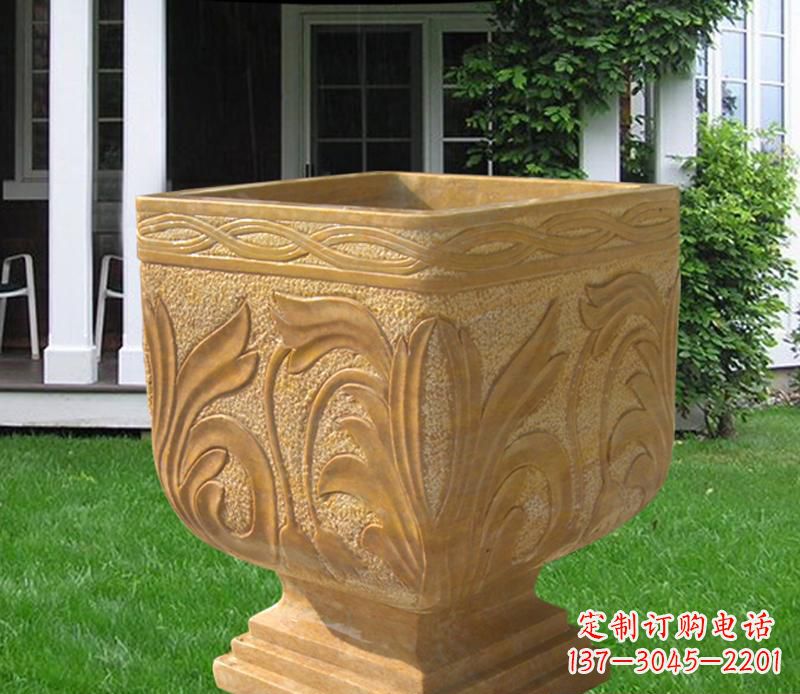 鹤壁晚霞红雕刻景观花盆雕塑