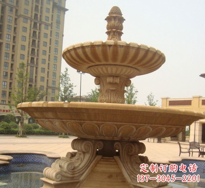 鹤壁晚霞红多层大型石雕喷泉 (5)
