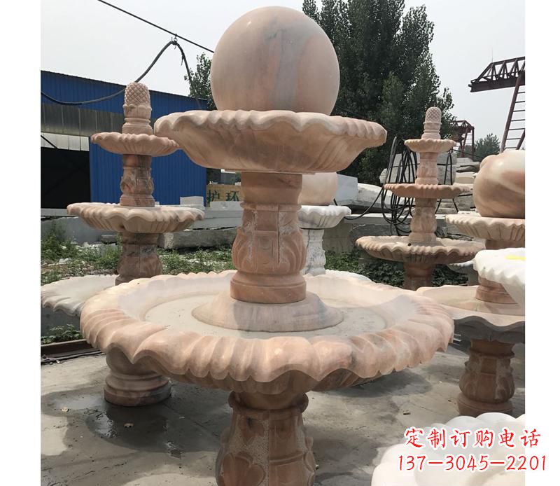 鹤壁晚霞红景观风水球雕塑