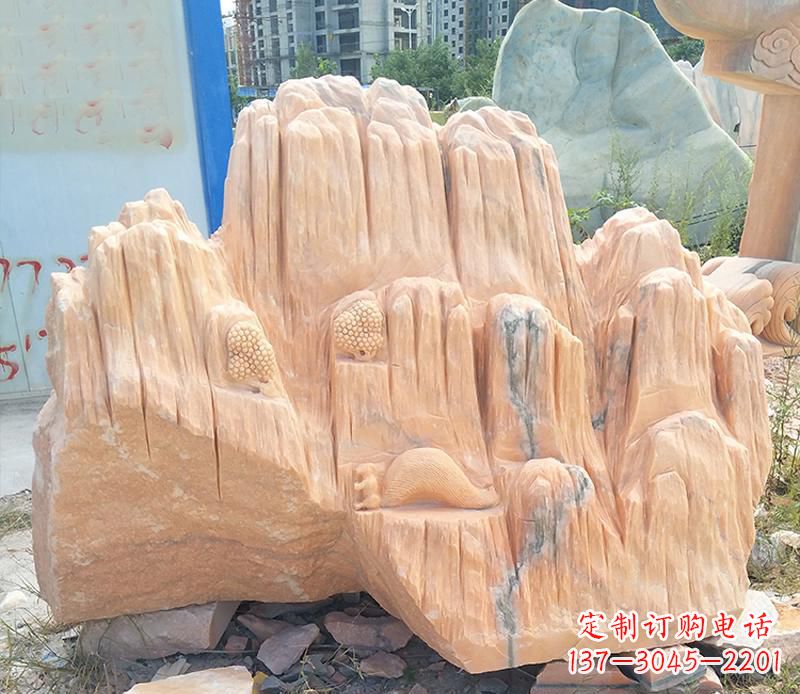 鹤壁晚霞红景观假山雕塑
