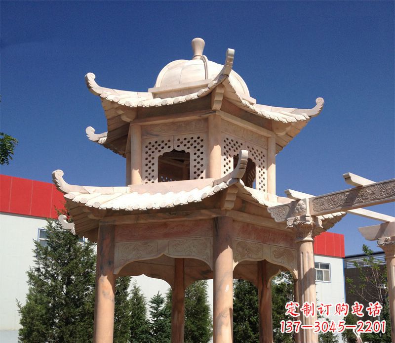 鹤壁晚霞红景观凉亭雕塑