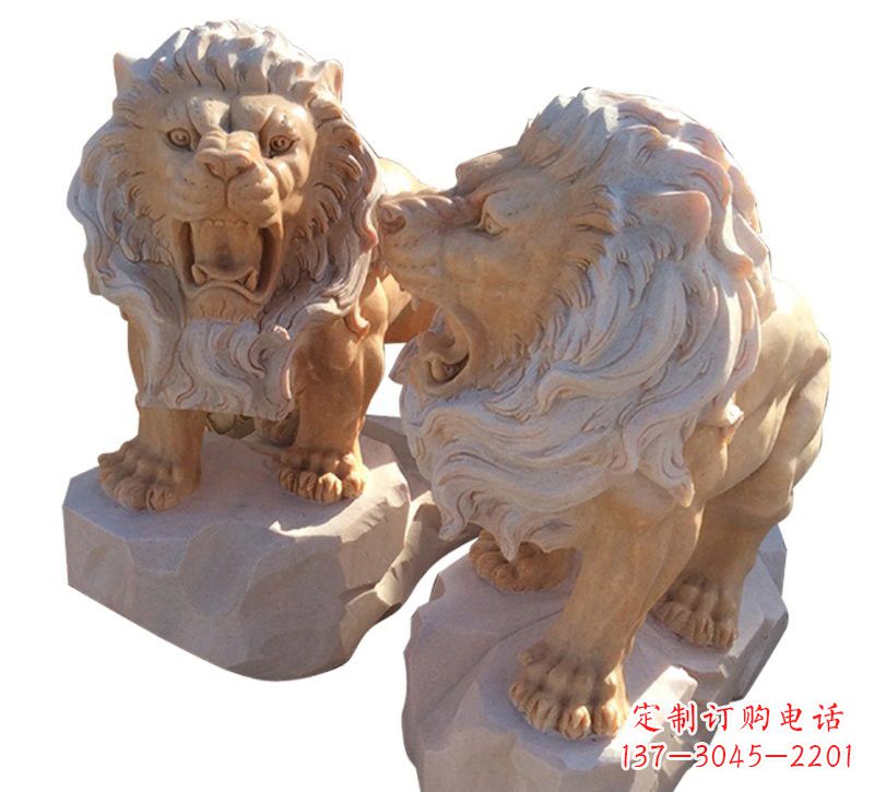 鹤壁晚霞红欧式西洋狮子雕塑