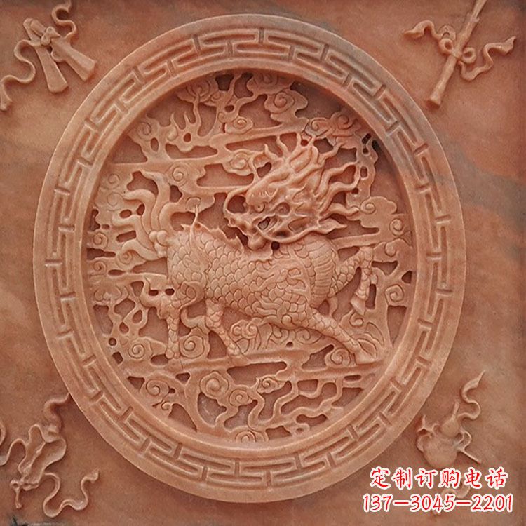 鹤壁晚霞红麒麟建筑装饰壁画