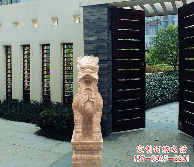 鹤壁晚霞红瑞兽麒麟雕塑