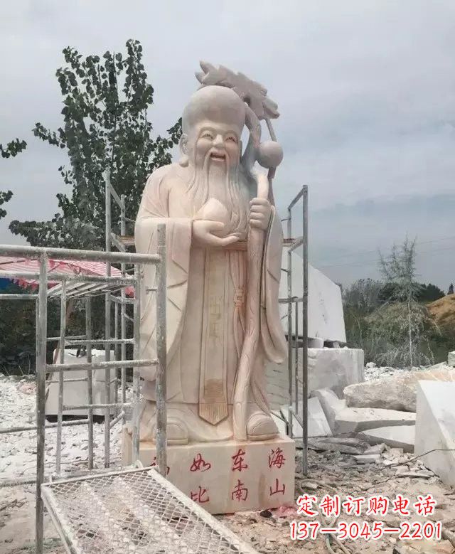 鹤壁晚霞红神像老寿星雕塑