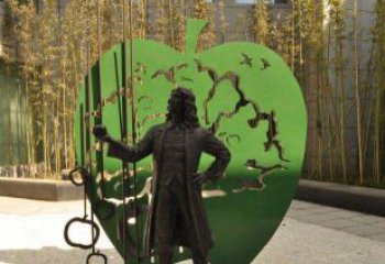 鹤壁苹果铜雕，传承西方经典名人物牛顿