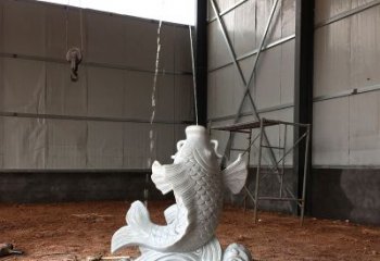 鹤壁汉白玉石鲤鱼雕塑，让你的梦想成真！