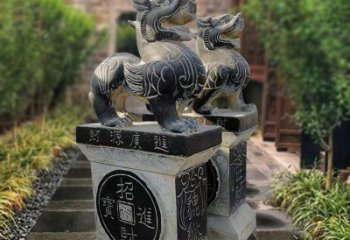 鹤壁貔貅石雕小区看门雕塑