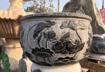 鹤壁荷花浮雕鱼缸雕塑，让空间更加生机勃勃