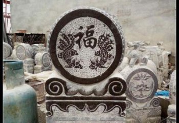 鹤壁青石凤凰浮雕抱鼓石，精致历久弥新