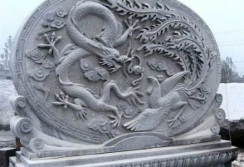 鹤壁青石古典美——龙凤呈祥雕塑