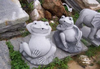 鹤壁别具一格的青石青蛙喷水雕塑