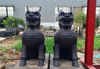 鹤壁青铜精美麒麟雕塑，注入艺术气息