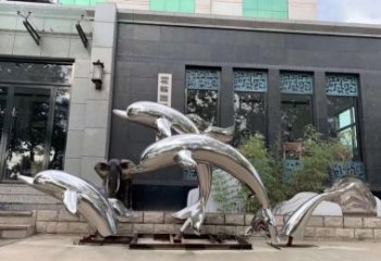 鹤壁高端定制不锈钢海豚雕塑