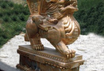 鹤壁商场企业看门神兽“日进斗金”招财貔貅石雕