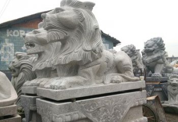 鹤壁优质石雕汇丰狮子雕塑