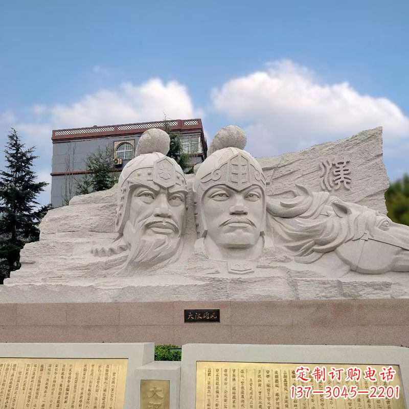 鹤壁卫青与霍去病石刻浮雕头像