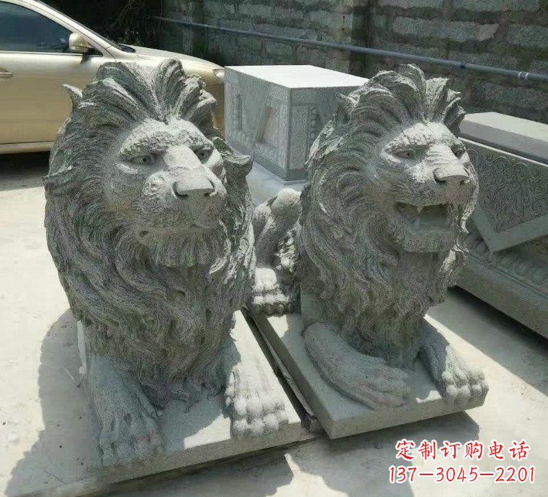 鹤壁卧式狮子石雕