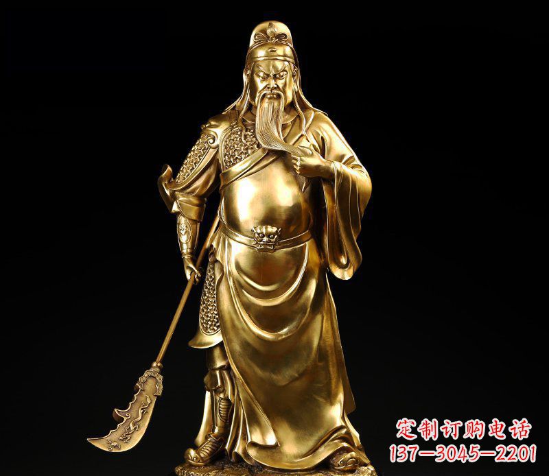 鹤壁武圣握刀关公铜雕
