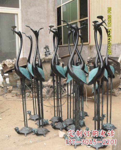 鹤壁仙鹤动物铜雕