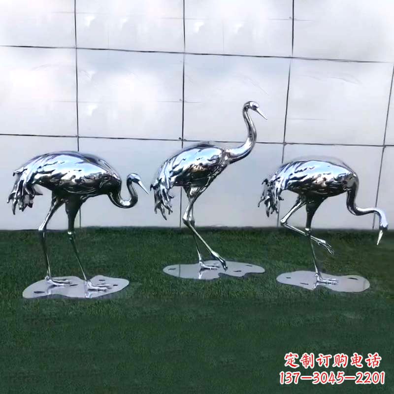 鹤壁仙鹤镜面不锈钢雕塑