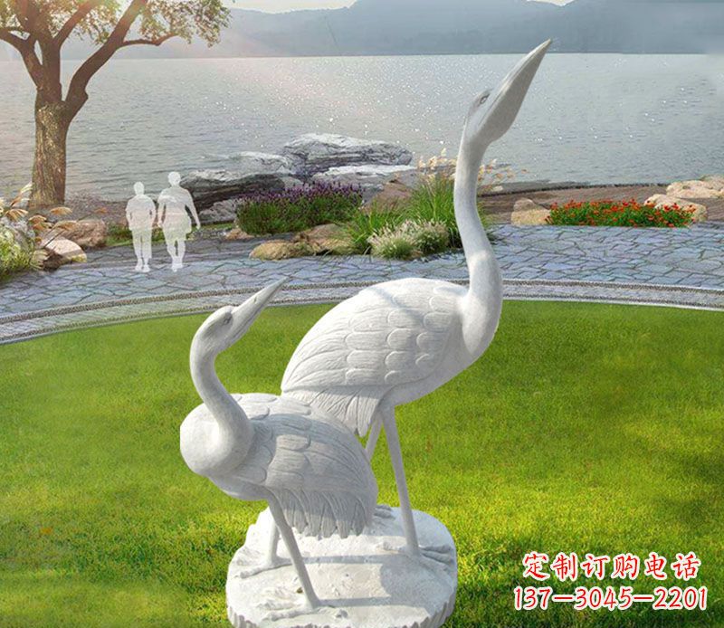 鹤壁仙鹤石雕公园动物雕塑
