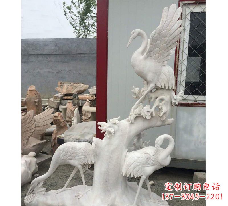 鹤壁仙鹤松树石雕