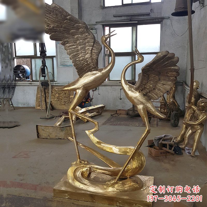 鹤壁仙鹤铜雕景观