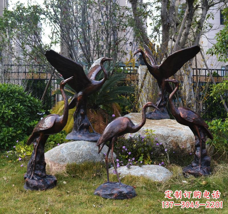 鹤壁仙鹤铜雕塑 (2)
