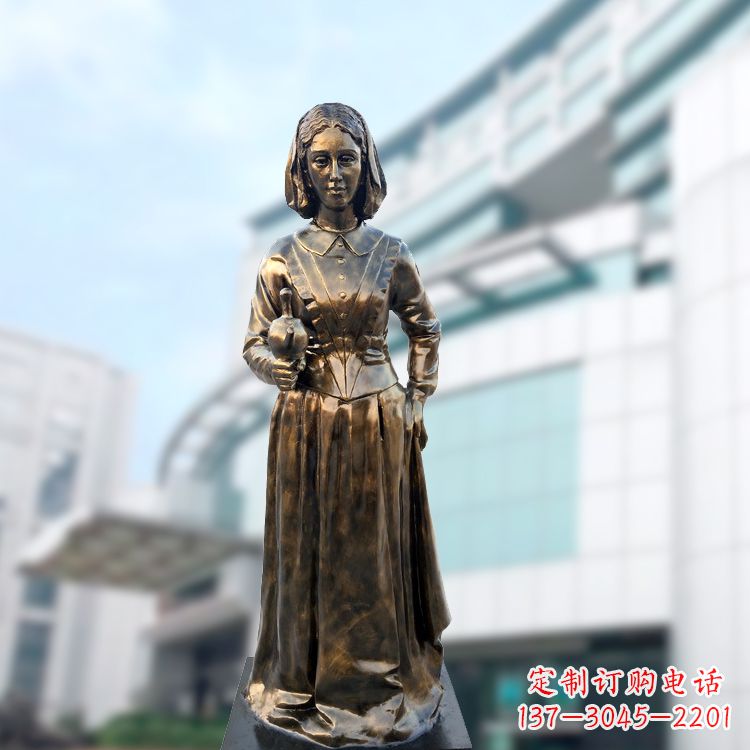 鹤壁现代护理教育奠基人南丁格尔玻璃钢仿铜雕像
