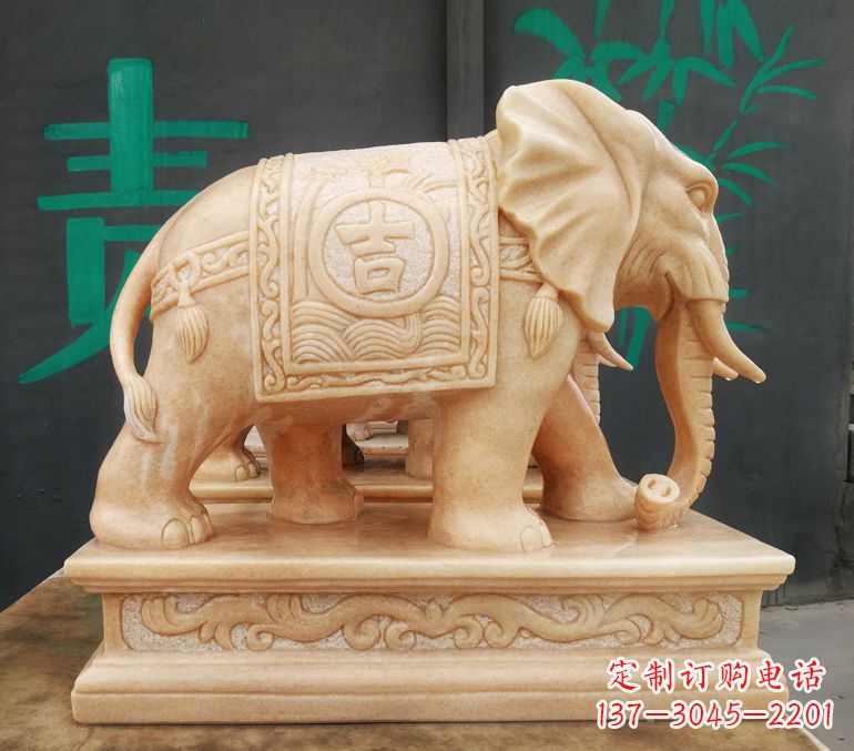 鹤壁现代石雕大象雕像