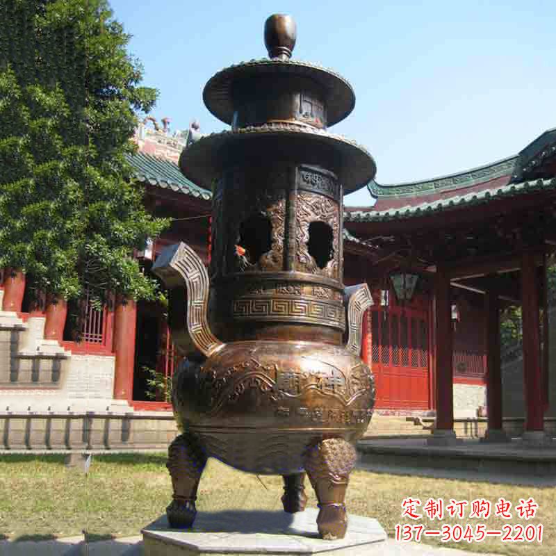 鹤壁现代铜制香炉铜雕香炉