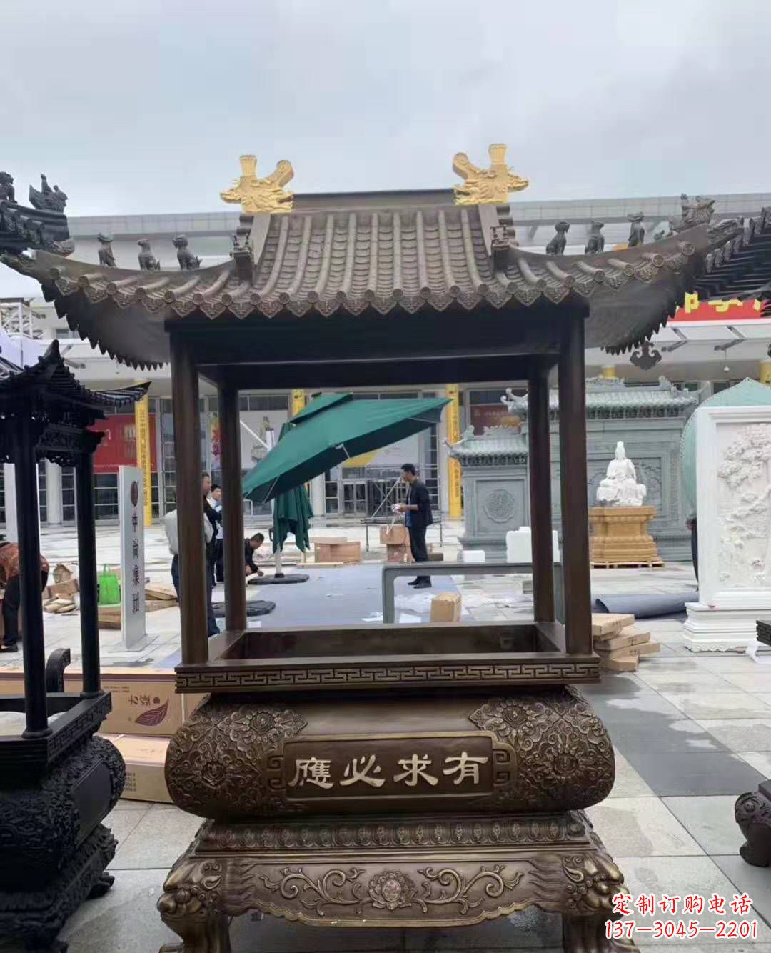 鹤壁香炉铜雕户外摆件寺庙景观雕塑