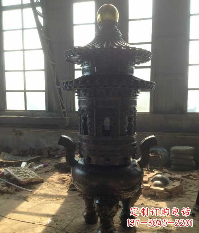 鹤壁香炉铜雕塑 (2)