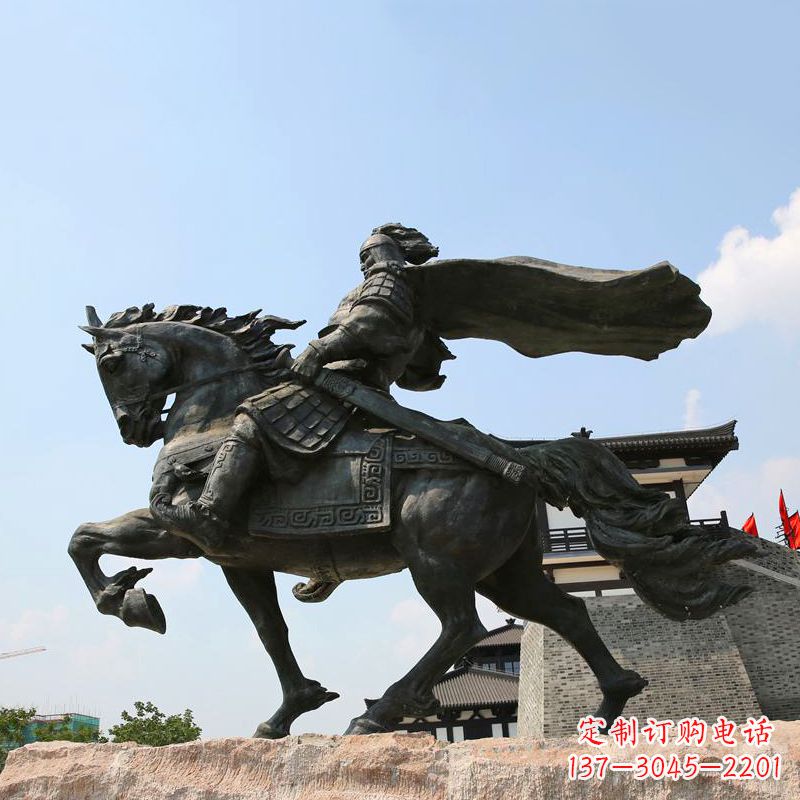 鹤壁项羽骑马铜雕景观雕塑-景区景点历史名人西楚霸王雕像
