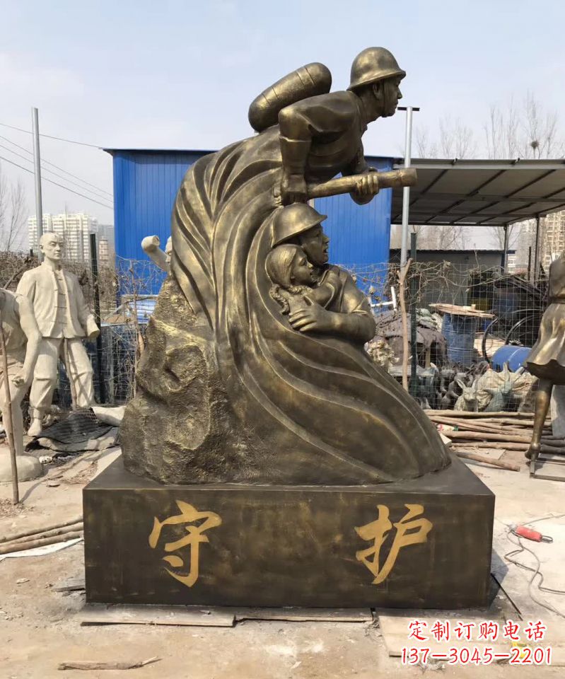 鹤壁消防员铜雕112