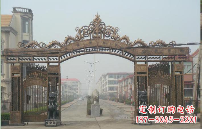 鹤壁小区不锈钢门口牌坊雕塑
