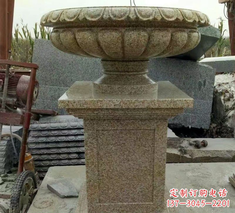 鹤壁小区花岗岩花盆雕塑